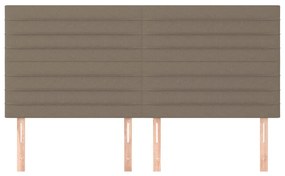 Cabeceira cama 4 pcs tecido 100x5x78/88 cm cinzento-acastanhado