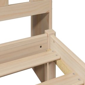 Cama com estante sem colchão 75x190 cm pinho maciço