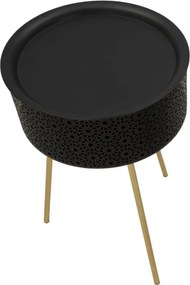 MESA DE CENTRO Ø 40X65 CM DOURADA E PRETA