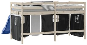 Cortinas para cama elevada poliéster branco e preto
