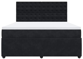 Cama com molas/colchão 180x200 cm veludo preto