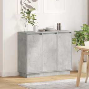 Sideboard vidaXL com LED Cinza Betão 90x32x75 cm em Madeira Engenheirada