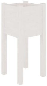 Vasos/floreiras de jardim 2 pcs 31x31x70 cm pinho maciço branco