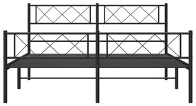 Estrutura de cama com cabeceira e pés 120x190 cm metal preto