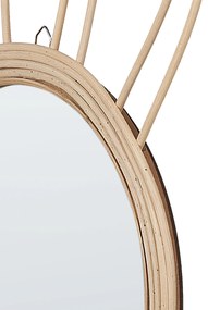 Espelho de parede redondo em bambu cor natural ⌀ 26 cm GOLONG Beliani