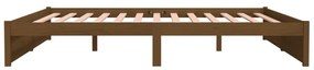 Estrutura de cama 200x200 cm madeira maciça castanho mel