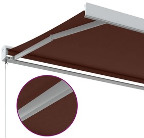 Toldo retrátil manual 450x300 cm castanho