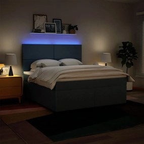 Cama com molas/colchão 180x200 cm tecido azul