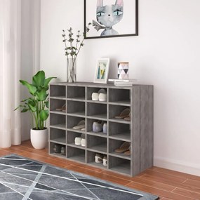 vidaXL Sapateira 92x30x67,5 cm derivados de madeira cinzento cimento