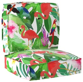 vidaXL Conjunto de Almofadas de Pallet 2 Peças de Tecido Oxford Estilo Selva Tropical
