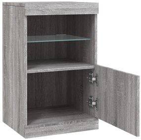 Aparador com luzes LED 41x37x67 cm cinzento sonoma