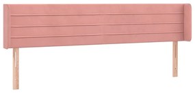 Cabeceira de cama c/ luzes LED veludo 183x16x78/88 cm rosa