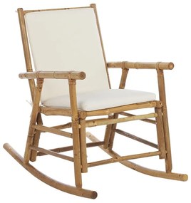 Cadeira de baloiço em bambu cor natural e branco FRIGOLE Beliani