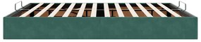 Estrutura de cama otomana sem colchão 160x200 cm verde escuro