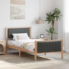 vidaXL Estrutura da cama castanho e cinzento-escuro 90 x 190 cm