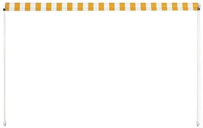 Toldo retrátil 200x150 cm amarelo e branco