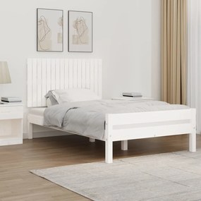 vidaXL Cabeceira de parede 108x3x60 cm madeira de pinho maciça branco
