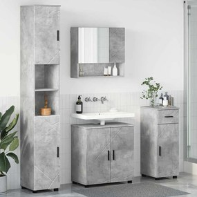 vidaXL Conjunto de Móveis para Banheiro 4 pcs Cinzento cimento