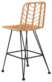 Bancos de bar 2 pcs 45x56x103,5 cm vime PE e aço