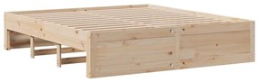 Cama sem colchão com gavetas 200x200 cm madeira de pinho maciça