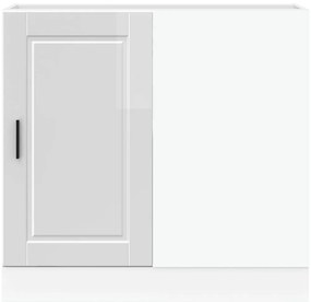 Armário base cozinha Porto derivados madeira branco brilhante