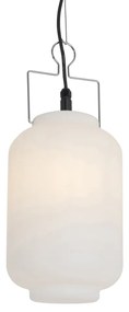 Candeeiro de suspensão exterior branco 20 cm com ficha IP44 - Pion Moderno