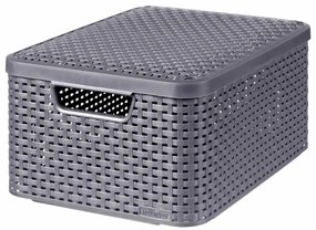 Caixas de arrumação com tampas Style 3 pcs tamanho M antracite