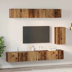 Conjunto de móvel de TV 6 pcs Madeira antiga Standard Médio