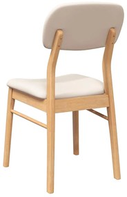 Cadeiras de jantar com almofadões 2 pcs madeira maciça natural