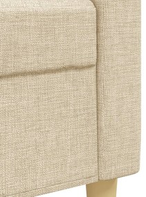 4pcs conjunto sofás c/ almofadões/apoio pés tecido creme
