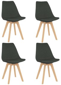vidaXL Cadeiras de jantar 4 pcs tecido cinzento-escuro