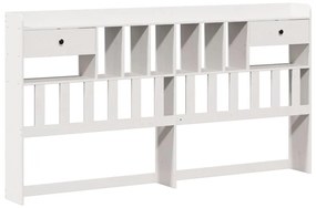 Cama com estante sem colchão 200x200 cm pinho maciço branco