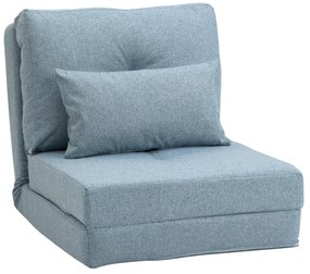 HOMCOM Sofá de Chão Colchão Dobrável Colchão estilo 2 em 1 Almofada Removível 60x80x56 cm Azul Celeste | Aosom Portugal