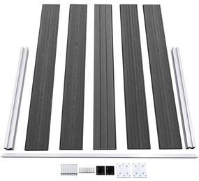 Conjunto de painéis de vedação WPC 353x105 cm preto