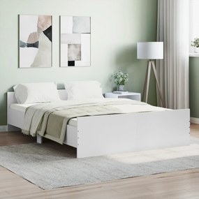 vidaXL Estrutura de cama com cabeceira e pés 140x190 cm branco