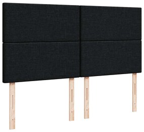 Estrutura de cama otomana com colchão 160x200 cm tecido preto
