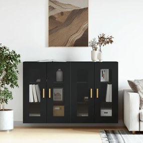 vidaXL Móveis de parede 2 pcs derivados de madeira preto
