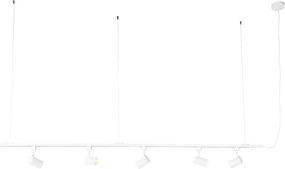 Sistema de calha suspensa inteligente branco monofásico com 5 Wifi GU10 - Iconic Jeana