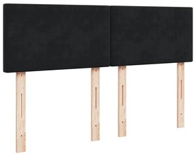 Cama com molas/colchão 160x200 cm veludo preto