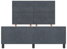 Cama vidaXL Cinza Escuro 140x200 cm Veludo