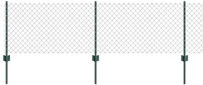 Cerca de Cadeia com 10 Postes U Verde 0,6x10 m Aço