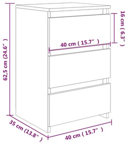 Mesa de cabeceira derivados de madeira cinzento cimento