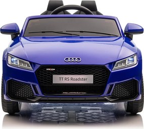 Carro elétrico para crianças 12V Audi TT RS pneus de borracha maciça, banco em pele sintética Azul