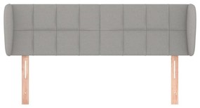 Cabeceira de cama c/ abas tecido 147x23x78/88 cm cinzento-claro