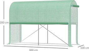 Estufa de jardim em PE, estufa de varanda, lona reforçada de 140 g/m², estrutura em aço, porta com fecho de correr, para legumes, plantas e flores, us