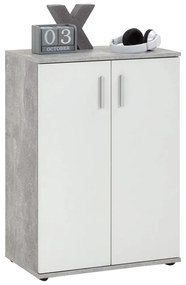 428684 FMD Armário com 2 portas branco e cinzento