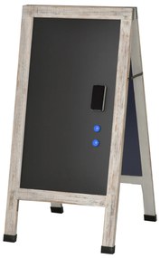 Vinsetto Painel publicitario Magnético Dobrável com Dupla Face cavalete de Madeira com Apagador 2 Imás e 5 Gizes 51x58x98,5cm Preto e Madeira