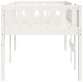 Cama de criança sem colchão 75x190 cm pinho maciço branco