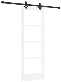 Conjunto de Porta Deslizante Conjunto de 2 Branco e Preto