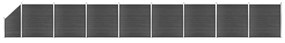 vidaXL Conjunto de painel de vedação WPC 1484x(105-186) cm preto